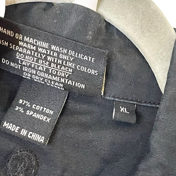 Christine Alexander BLING Rhinestone Studded Open Front Denim Vest‎ Black XL - Picture 6 of 6